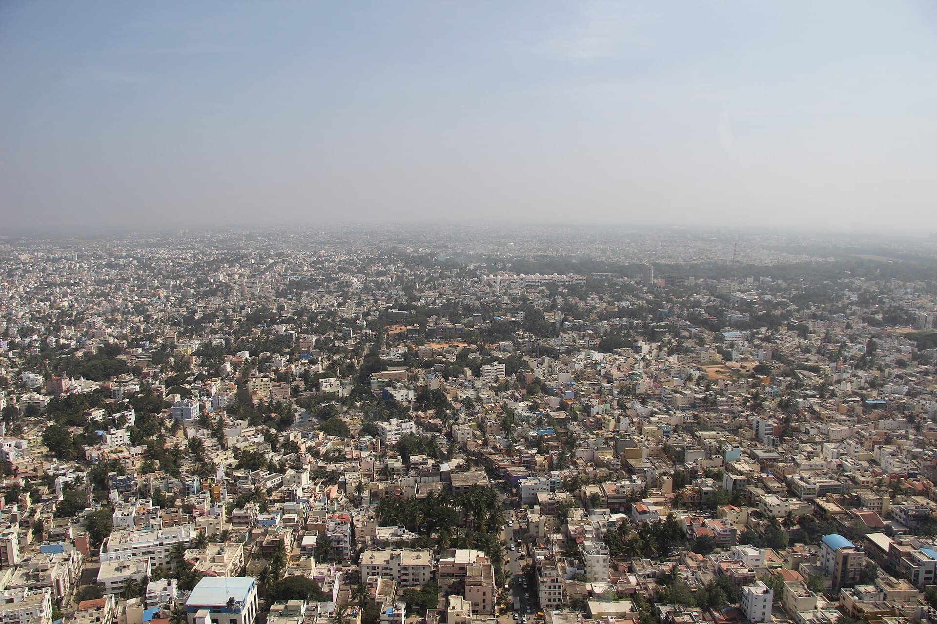 Aerial view of Bengaluru city