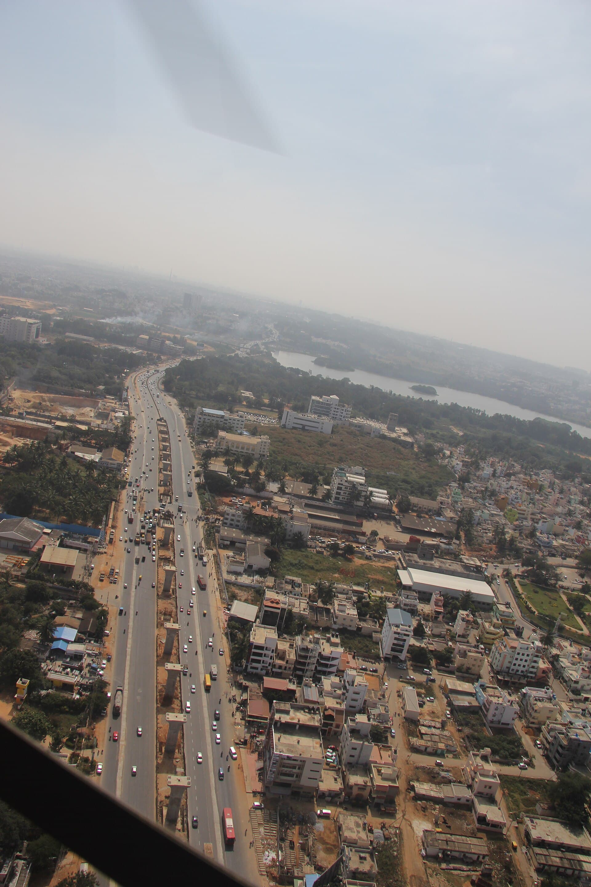 Aerial view of a highway