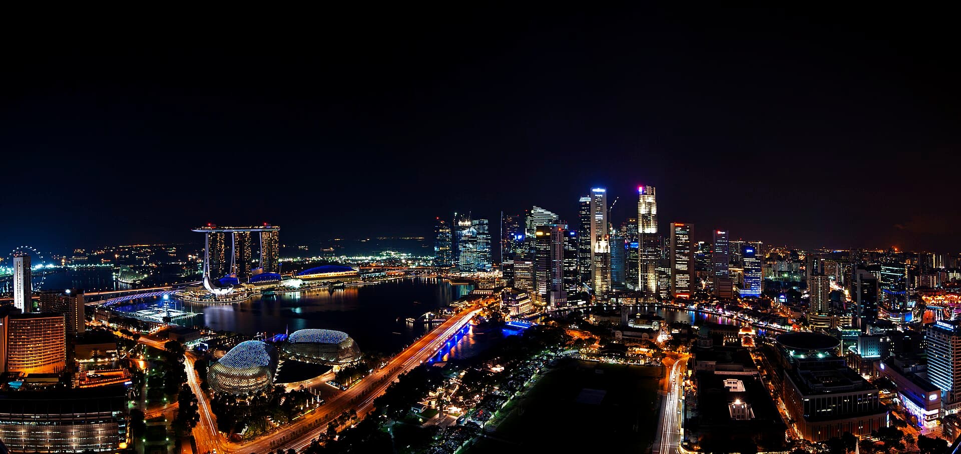 City skyline at night